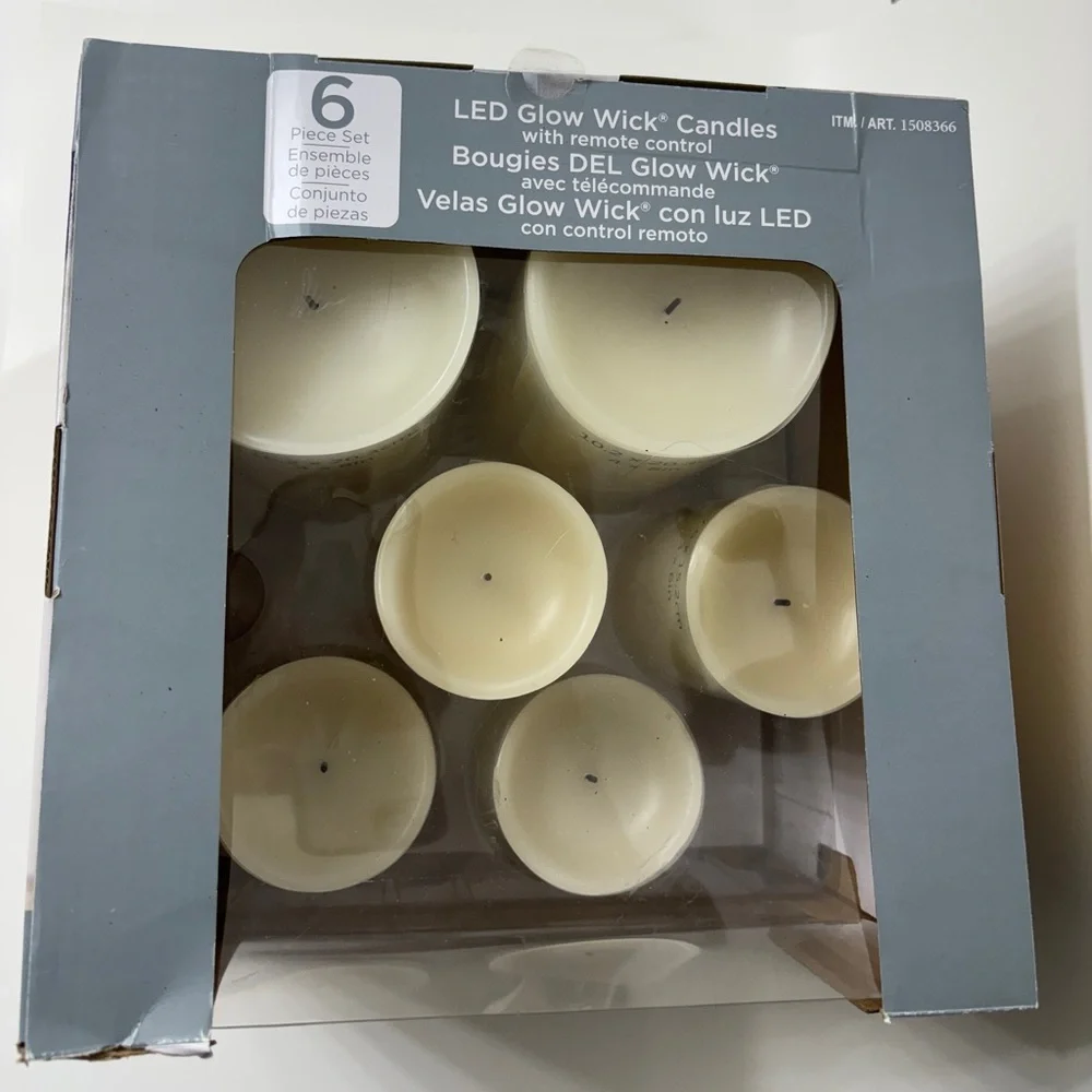 6x Flameless Real Wax Candles Battery Operated with Remote Control - Glow Wick - Picture 7 of 9